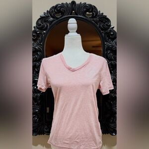 LE - Vintage Wash V-Neck Tee With Nautical Compass Anchor Logo